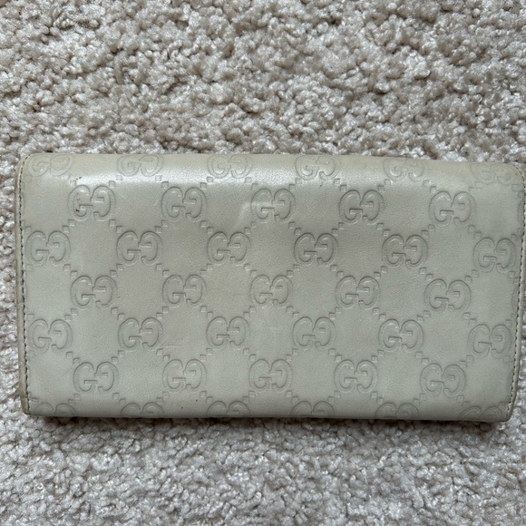 GUCCI Gucci Lovely Heart Gucci Sima Leather Long Wallet GG Pattern - Picture 2 of 6